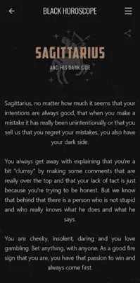 Black Horoscope android App screenshot 0