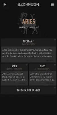 Black Horoscope android App screenshot 4
